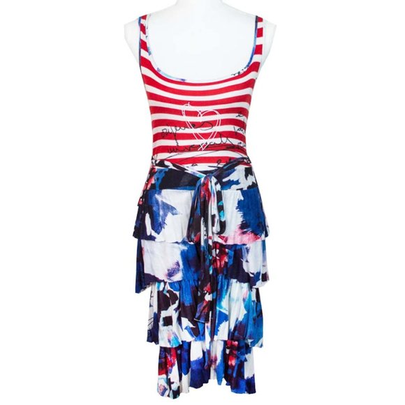 Desigual Women's Vest Hielo Summer Red, White & Blue Dress Large - Picture 3 of 11